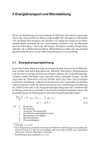 Überblick Energietransport und Wärmeleitung