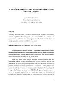A INFLUÊNCIA DA ARQUITETURA INDIANA NAS ARQUITETURAS CHINESA E JAPONESA