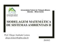 Modelagem Matemática de Sistemas Ambientais II: Reator de Mistura Completa