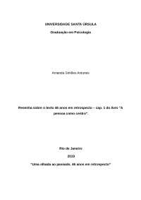 Carl Roger - Resenha do texto 46 anos em retrospecto