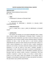 Projeto TCC do Curso de Pedagogia da UNINTER da Cristiane