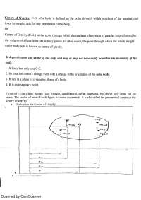 Cement centre of gravity
