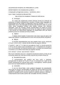 Relatorio de computaçao na engenharia quimica