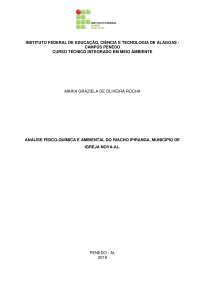 Análise físico-química e ambiental do riacho Ipiranga, município de Igreja Nova - AL.