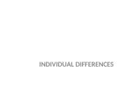 Individual Differences and Traits