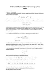 Problem Set 2 (Numerical Simulation of Energy System)