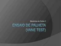 Ensaio de Palheta (vane test)