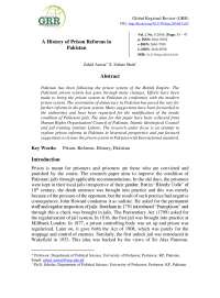 A History of Prison Reforms in Pakistan