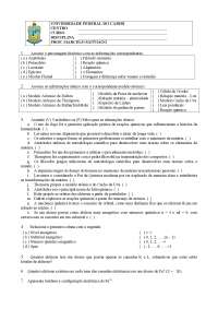 quimica geral -  Lista Tabela Estrutura Atômica