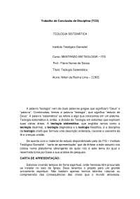 TEOLOGIA SISTEMATICA, TRABALHOS TEOLOGIA