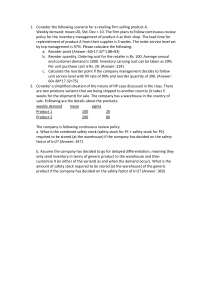 Inventory Management: Calculating Reorder Points and Safety Stocks for Retail Products - P