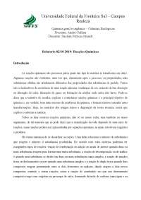 Reações Químicas: Exercícios e Questões para Ciências Biológicas
