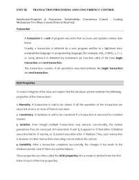 DBMS TRANSACTIONS part 1&2