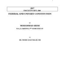 Federal and unitary constitution