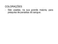Técnicas de Coloração em Laboratório: Gota Espessa e Sudam III - Prof. Addessi