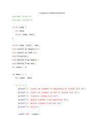 Link list program in C