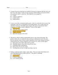 Study Questions  for Community and Older Adult nursing