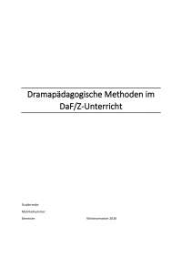 Seminararbeit Dramapädagogische Methoden im DaF/Z-Unterricht-