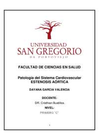 PATOLOGÍA DEL SISTEMA CARDIOVASCULAR ESTENOSIS AORTICA