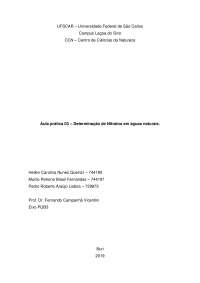 Determinação de Nitrato em amostras de água