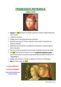 Sintesi Petrarca - vita e opere