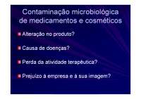 Contaminação microbiana em produtos farmacêuticos