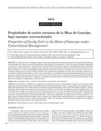 Propiedades de suelos arenosos de la Mesa de Guanipa bajo manejos convencionales