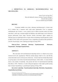 A IMPORTÂNCIA DA LIDERANÇA TRANSFORMACIONAL NAS ORGANIZAÇÕES