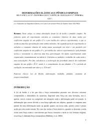 DEFORMAÇÕES ELÁSTICAS E PÊNDULO SIMPLES