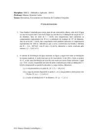 Lista de Exercícios de Hidráulica Aplicada - 5HICU - 2019.2