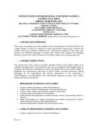 Peace and Conflict Notes
