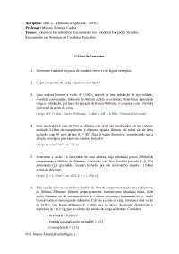Exercícios de Hidráulica Aplicada - 5HICU - 2019.2