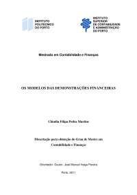 Mestrado em Contabilidade e Finanças