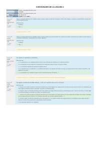CUESTIONARIO DE LA LECCIÓN 3 - Docsity