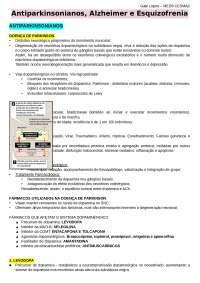 Resumo Esquizofrenia, Antiparkinsonianos e Alzheimer