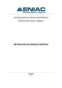 Metodologia de pesquisa cientifica