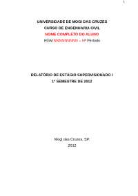 Relatório de Estágio Supervisionado I - Engenharia Civil