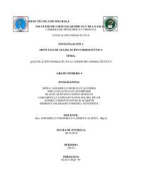 Derecho legislativo o legislación farmacéutica