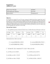 Experiment 5: Addition of Vectors