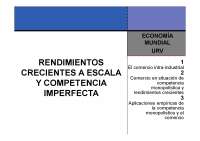 Rendimientos Crecientes a Escala y Competencia Imperfecta: El Comercio Intra-Industrial