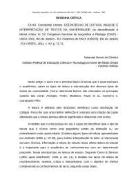 ESTRATÉGIAS DE LEITURA, ANÁLISE E INTERPRETAÇÃO DE TEXTOS NA UNIVERSIDADE
