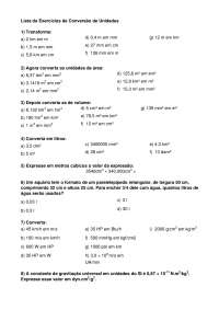 exercicios de conversão