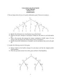 Problems Dynamic Games- Game Theory