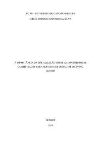A IMPORTÂNCIA DA FISCALIZAÇÃO SOBRE AS CONSTRUTORAS CONTRATADAS PARA SERVIÇOS DE OBRAS EM SHOPPING CENTER