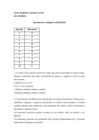 Questionário de Citologia II: Exercícios e Respostas