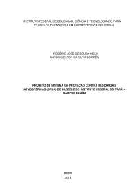 PROJETO DE SISTEMA DE PROTEÇÃO CONTRA DESCARGAS ATMOSFÉRICAS (SPDA) DO BLOCO E DO INSTITUTO FEDERAL DO PARÁ – CAMPUS BELÉM