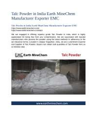 Earth MineChem: A Leading Manufacturer and Exporter of Talc Powder in India