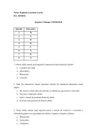 Questões de Citologia I - Exercícios para Estudo