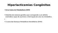 Slide conceito de hiperlacticemias congenitas