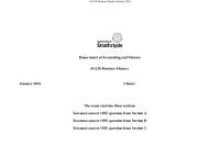 AG210 Business Finance Exam Jan 2014: Cost of Capital & Evaluating Acquisitions